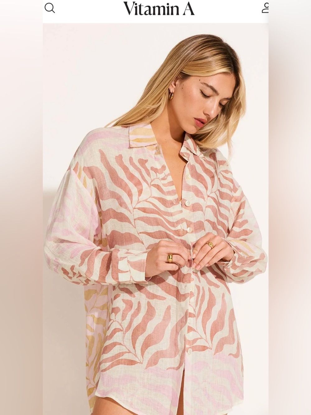 Vitamin A Playa Linen Boyfriend Shirt